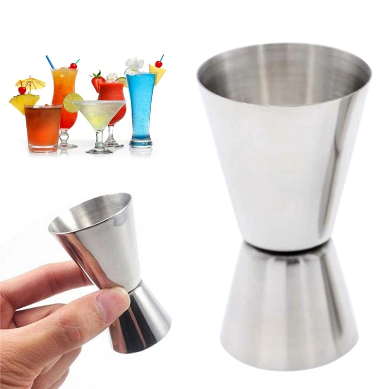 

25/50ml Dual Shot Drink Spirit Measure Jigger Stainless Steel Cocktail Shaker Measure Cup Kitchen Gadgets Bar Accessories