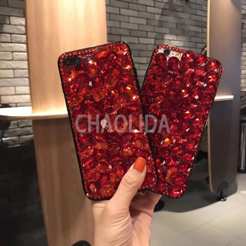 CHAOLIDA Роскошный чехол женщина мобильный аксессуар для Iphone X 6 6s плюс фантазии горный хрусталь телефон принципиально