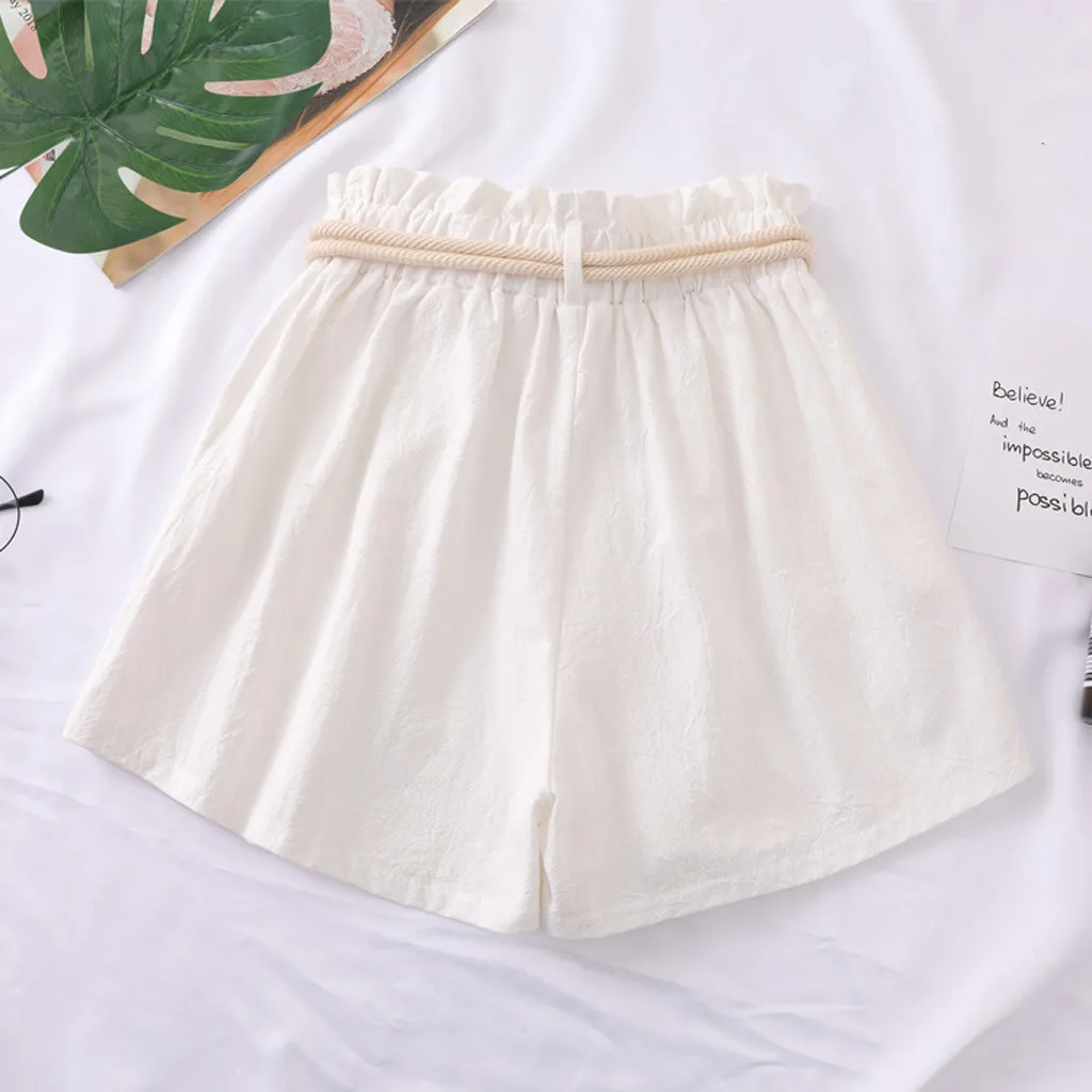 Womail Fashion шорты Для женщин Повседневное хлопковые свободные Высокая талия широкие шорты Лето для женщин; Прямая поставка May31 Pantalones