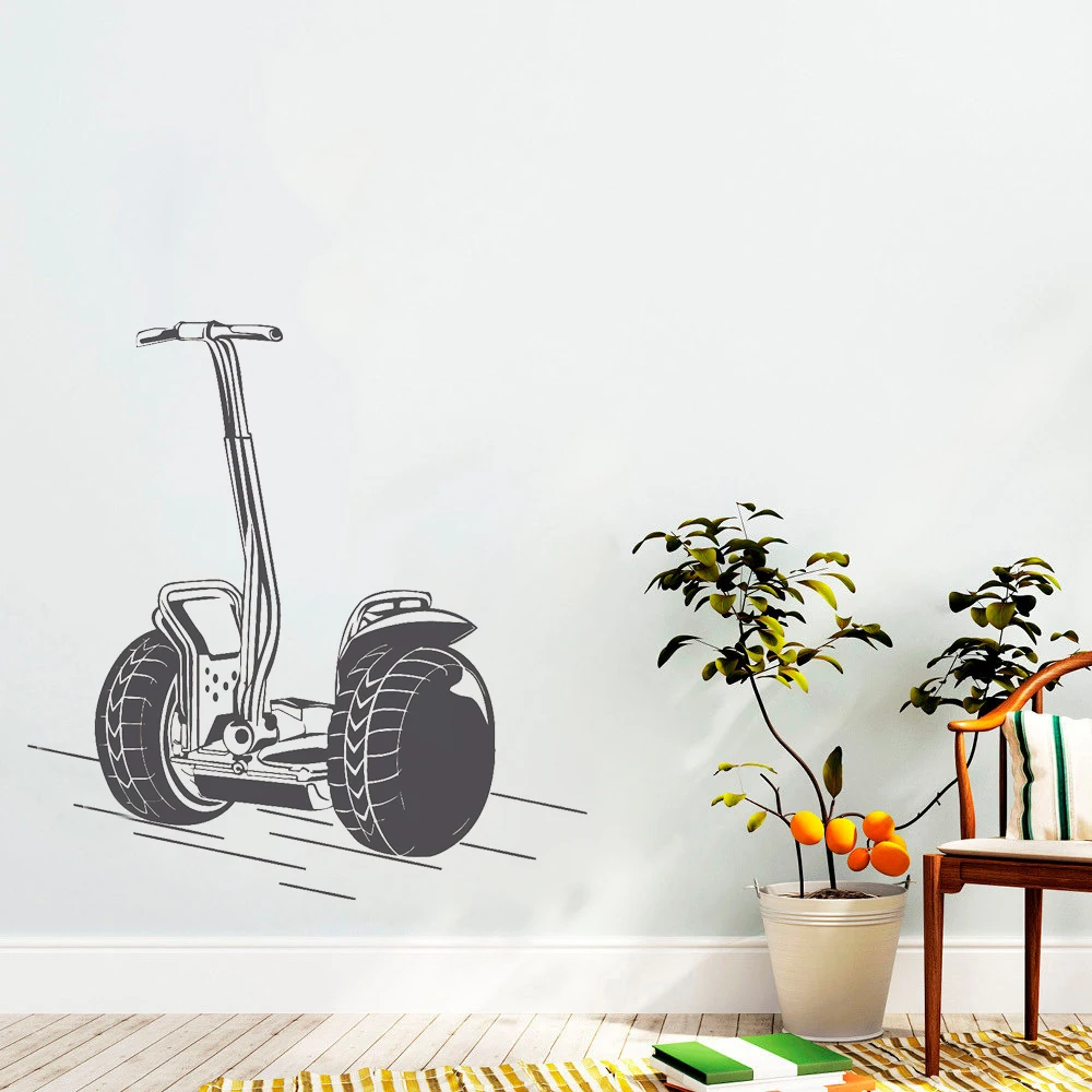 Segway Hoverboard Shop Wall Decal Vinyl Wall Stickers For Sports Room Murals Waterproof Wallpaper Boy's Bedroom Home Decor LA486