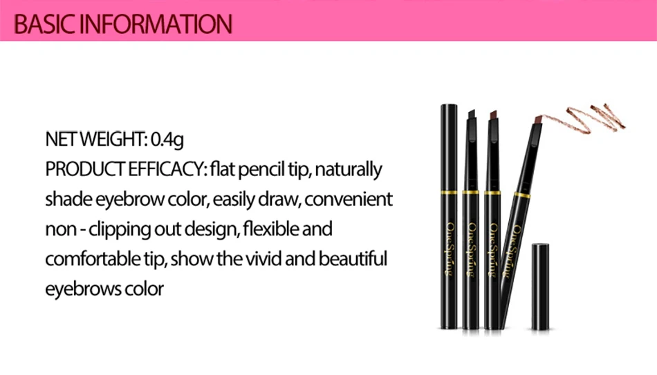 Onespring, 3 цвета, стойкий карандаш для бровей, натуральная краска, тату, для бровей, водонепроницаемый, черный, коричневый, карандаш для бровей, макияж