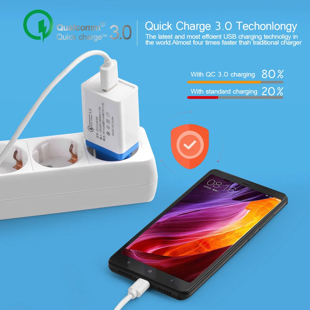 18 واط سريعة تهمة 3.0 سريع الهاتف المحمول شاحن الاتحاد الأوروبي التوصيل شاحن usb حائطي محول ل فون XS XS ماكس XR سامسونج s8 Xiaomi هواوي