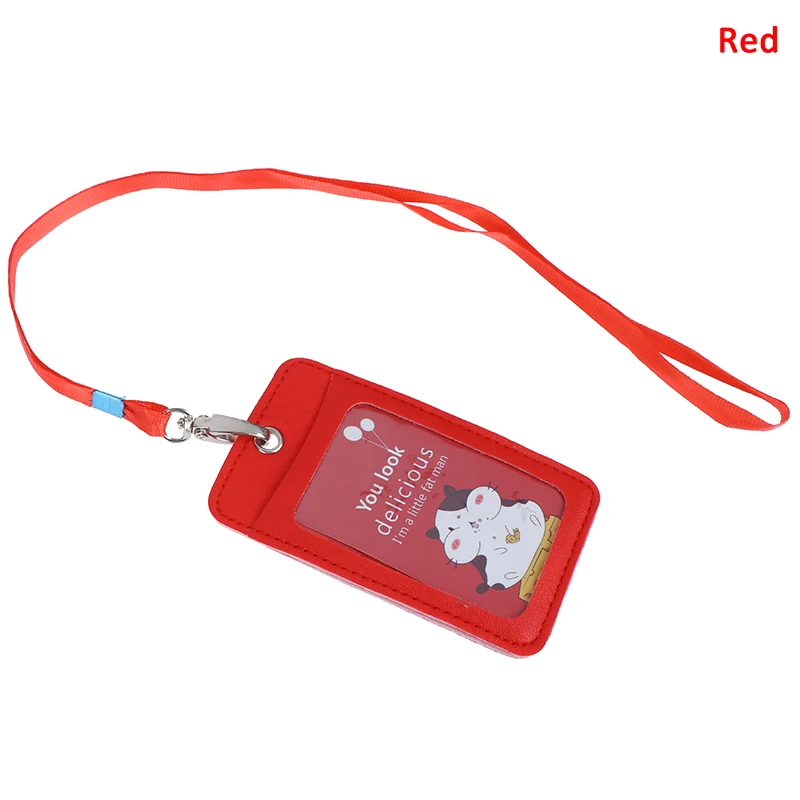 Red Чехол для карт из искусственной кожи, держатель для кредитных карт, студенческий футляр для проездного шнура, мужской значок для визиток - Цвет: Red