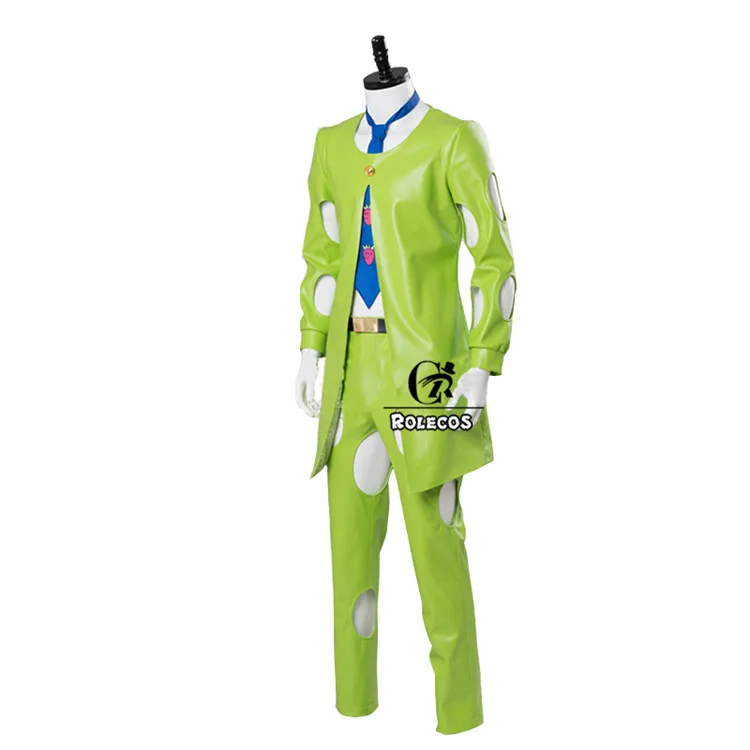 ROLECOS аниме JoJo Необычные Приключения Косплей Костюм Pannacotta Fugo зеленый костюм косплей Тренч полный Наборы для мужчин костюм