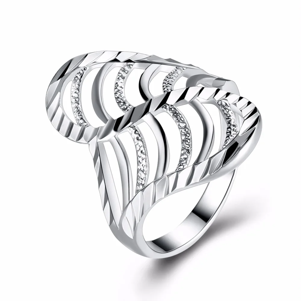

Trend of pure silver jewelry fashion jewelry elegant art series geometric ring charm ladies personality ring birthday gift