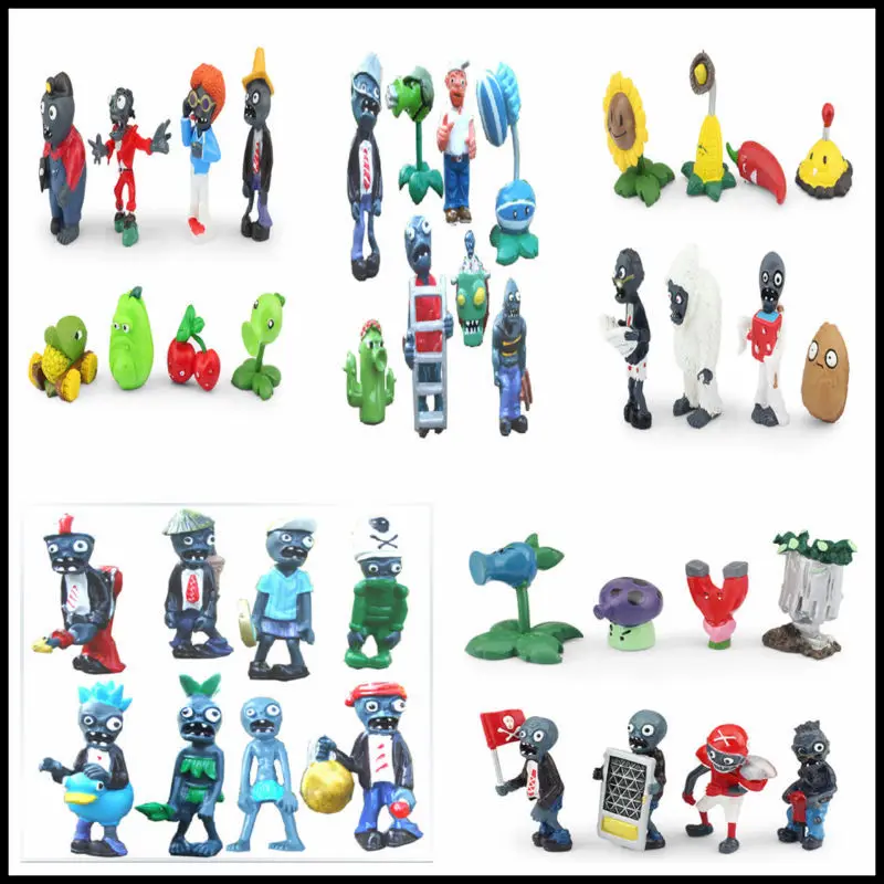 

Free shipping Plants vs Zombies PVC Action Figures PVZ Plant + Zombies Collection Figures Toys Gifts 40pcs/set