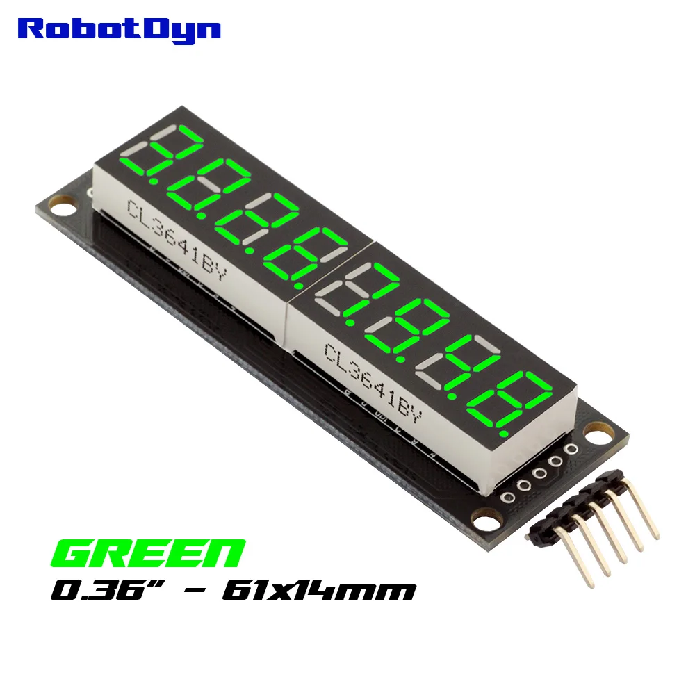8 Digit DEL 7 Segments Display Module 0.56/" Green 74hc595 Driver robotdyn