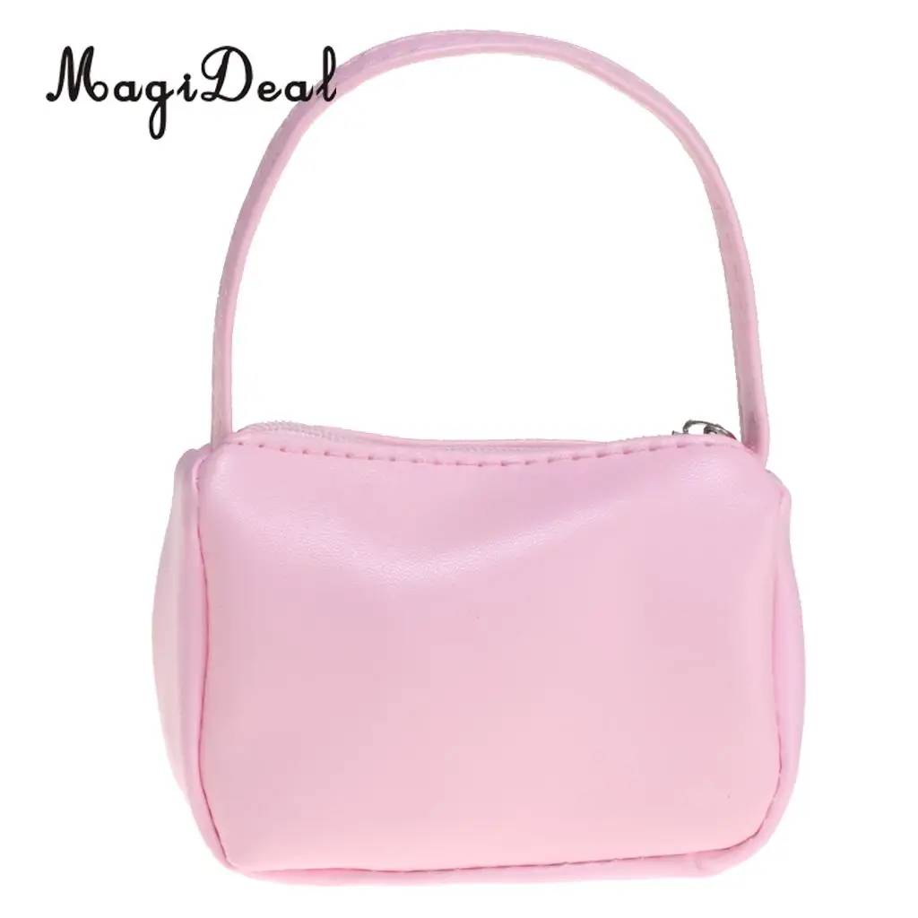 1Pc Stylish Pink Zipper Handbag Cloth Mini Bag for 18 Inch     Doll Clothing Accs