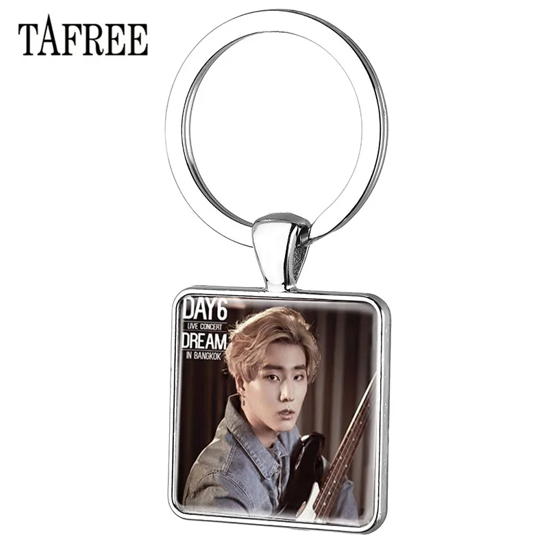 

TAFREE Trendy Kpop Day6 Keychains Personalized Silver Color Key Chains Key Rings Car Key For Fans Keepsake Jewelry Day34