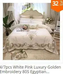Cheap Champagne Blue White Luxury Royal Embroidery 100S Egyptian Cotton Palace Bedding Set Duvet Cover Bed sheet/Linen Pillowcases 7