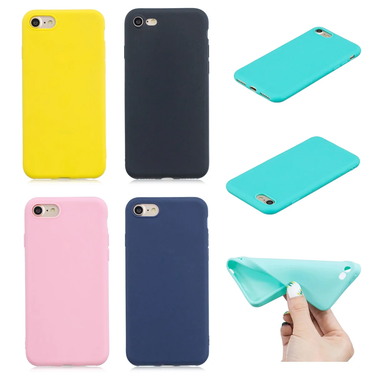 

For iPhone 6 6s Plus 8 7 plus Phones Case Soft Slim Case Plain Brief Etui pouzdro Ultra Thin For iPhone 5s SE Fundas Coque