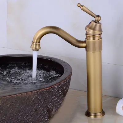 

Copper Ancient Faucet Hot and Cold 360 Degree Rotating Hot and Cold Washing Face Washing basin Bathroom Platform, Splash proof