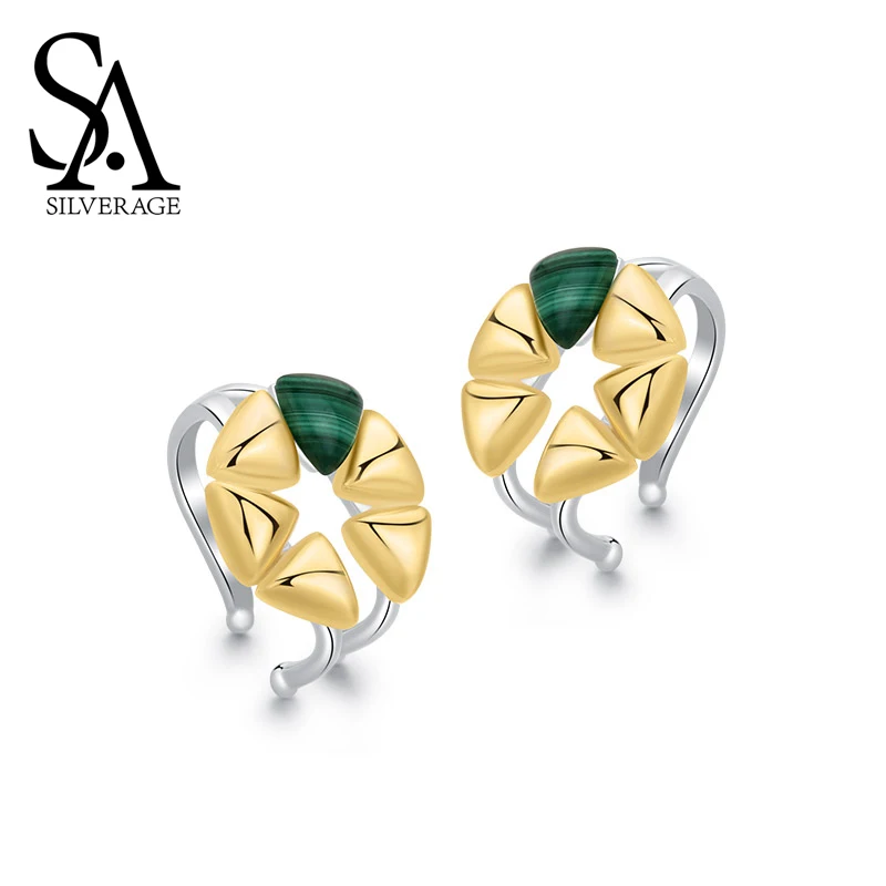 SA SILVERAGE, хорошее ювелирное изделие, завод, серебро 925, 14 к, золото, дизайн, 925 пробы, серебряные серьги-гвоздики для женщин,, серьги-гвоздики