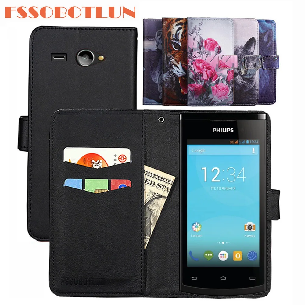 

FSSOBOTLUN For Philips S308 PU Leather Retro Flip Cover Magnetic Fashion Wallet Case Kickstand Strap For Philips S308