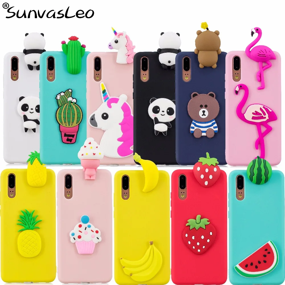 

For Huawei P20 / P20 Pro 3D Case Soft Silicone Cartoon Smart Phone Unicorn Flamingo Cover Shell Skin Cases Fundas Coque Capa