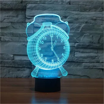 

Alarm Clock Lamp 3D Visual LED Night Light for Kids Touch Button USB Desk Lampara as Besides Light Baby Sleeping Lamp Home Decor