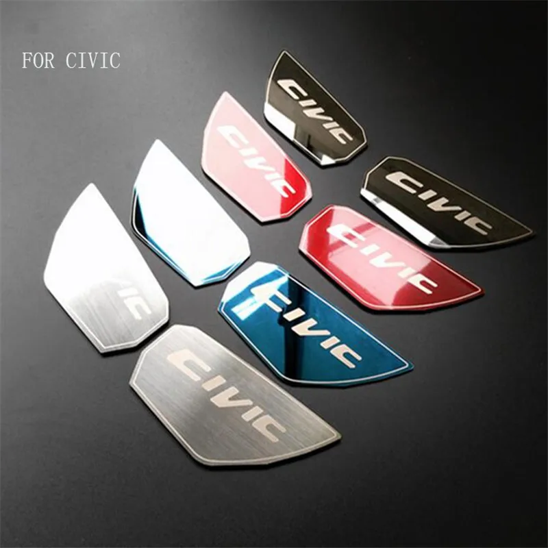 

STAINLESS STEEL INTERIOR DOOR HANDLE BOWL TRIM PAD STICKERS FIT FOR HONDA CIVIC 2016 2017 10TH CAR STYLING 4PCS/SET