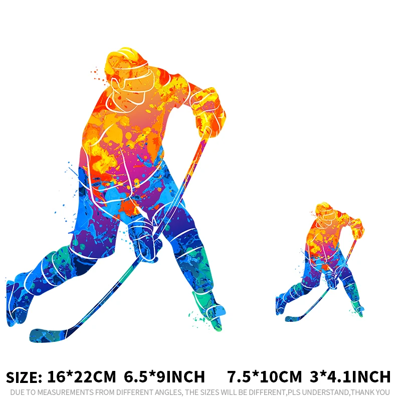 XC 2 шт. модные хоккейные спортивные наклейки с теплопередачей для родителей и детей, тканевые пластыри с утюгом, пластыри для печати, DIY аппликации