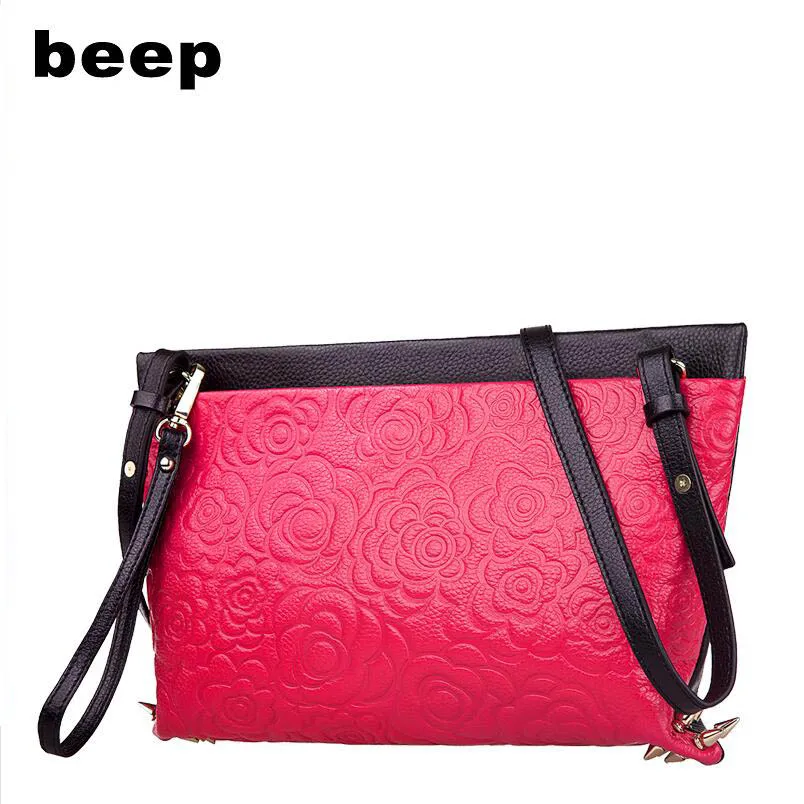 

Beep 2018 Summer Leather Bag Embossed Women's Bags Casual Fashion Shoulder Messenger Kit