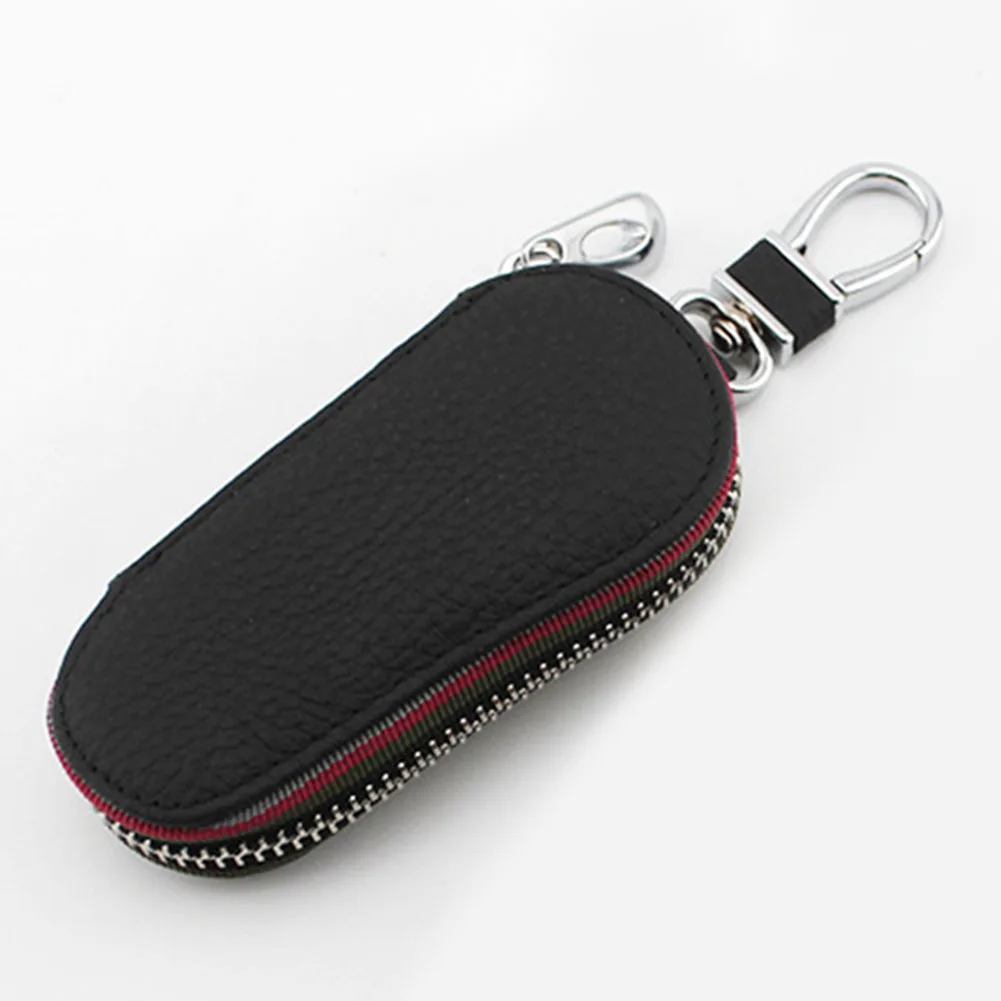 

Leather Car Key Wallets Men Key Holder Housekeeper Keys Organizer Women Keychain Covers Zipper Key Case Bag Unisex Pouch Purse