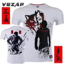 VSZAP Мужская футболка с короткими рукавами mma muay Thai футболка эластичность водопоглощение Быстросохнущий волк с короткими рукавами футболка