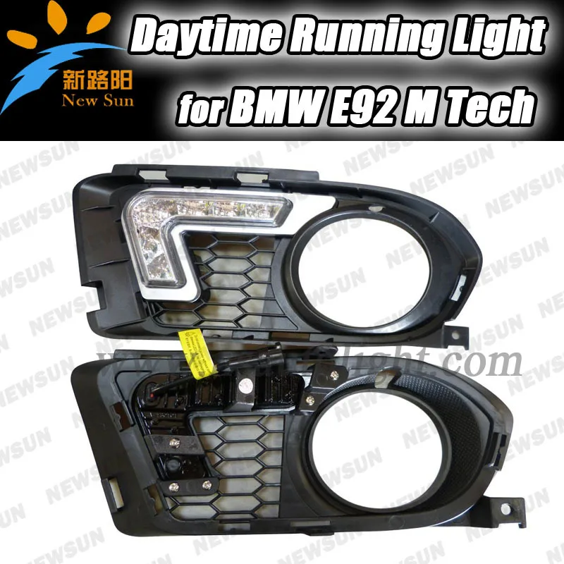 

Xenon White 6-LED Daytime Running Lights (DRL Kit) with Fog Lights Cover for BMW E92 3 Series M-Tech Sport high power 12w