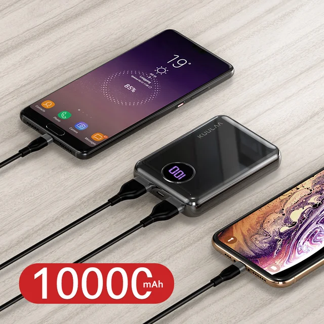 KUULAA Power Bank 10000mAh Portable Fast Charging PowerBank 10000 Dual USB Mini External Battery Charger For Xiaomi Mi PoverBank 3