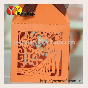 

unique wedding cake boxes laser cut bride and groom wedding favor box