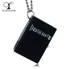Современные японские аниме Death Note Book shape повседневные Черные женские и мужские карманные часы с ожерельем и цепочкой, полностью охотничьи часы Fob