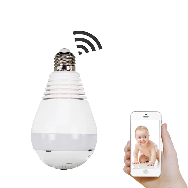 

Bulb Light Wireless IP Camera Wifi Home Security 1.3MP 960P Fisheye 360 Degree Panoramic P2P Onvif Audio Surveillance Camera