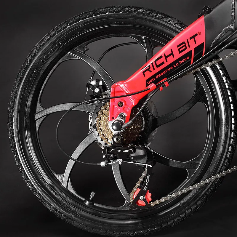 Perfect RichBit New ebike 48V 8Ah Hidden Battery Folding Electric Bike 7 Speed Integrated Rim Electric Bicycle Mtb bicicleta eletrica 15