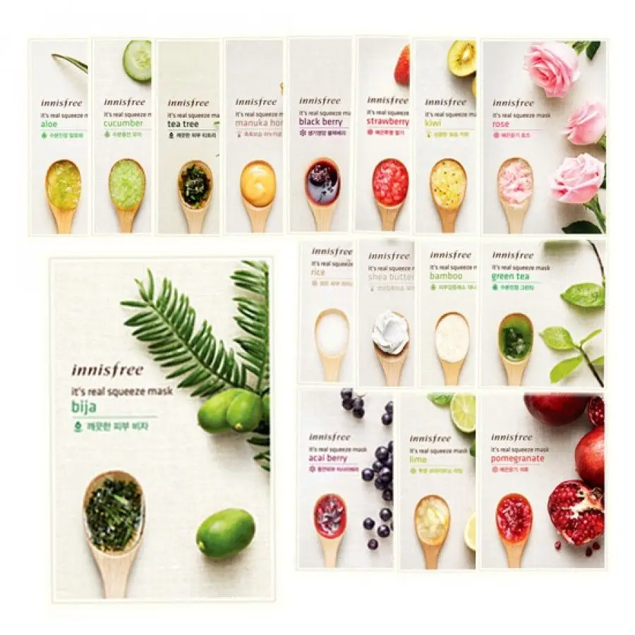 

3pcs/lot It's Real Squeeze Mask Sheet 12 types for choice Korea Cosmetics Facial Mask