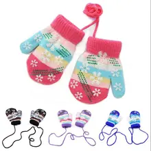 Новые милые детские перчатки на осень и зиму, Детские теплые перчатки, мягкие митенки для мальчиков и девочек, товары в полоску со снежинками, аксессуары для малышей