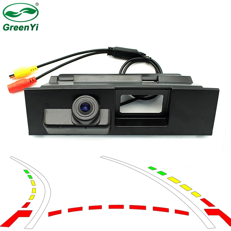

GreenYi Dynamic Track CCD Reversing Parking Rear View Camera Night Vision Car Trunk Handle Camera for Ford New Mondeo 2014~2017