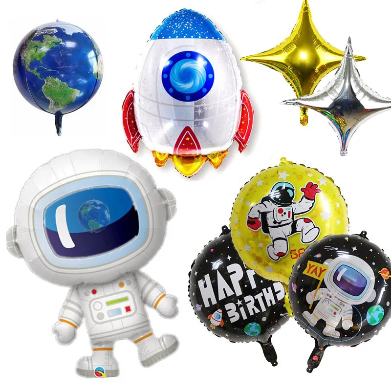 

Kids Boy Favor Toy Happy Birthday Party Decoration Outer Space Astronaut Foil Balloon ET Planet Explore Partner Kids Favors