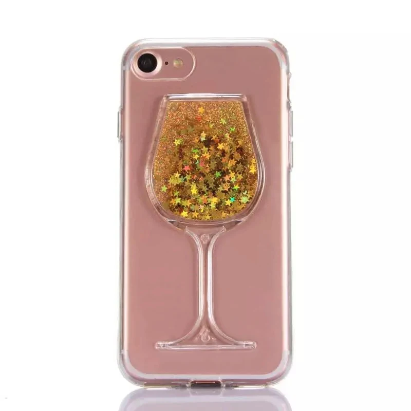 

Mobile Phone Case Cover TPU Wineglass Quicksand Fashion Compatible With iPhone 6 6s 7 8 Puls X ING-SHIPPING