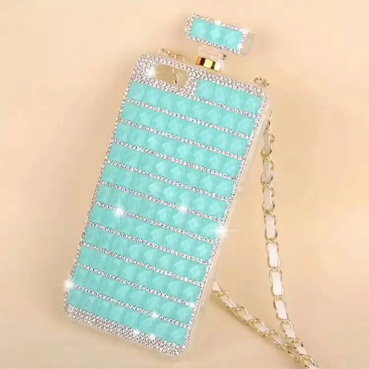 Goede Case Parfum TPU Cover Leather Metalen Ketting Ketting Diamant Dame Nobele Gift mode Schoudertas Voor iphone x 6 6 s 7 8 plus HOT