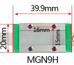 9 мм линейная направляющая Mgn9 L = 100 мм 150 мм 200 мм 250 мм 300 мм 350 мм 400 мм 450 мм 500 мм 550 мм 600 мм с 1 шт. Mgn9c или Mgn9h длиной - Цвет: MGN9H