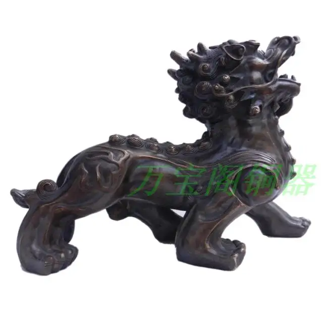 

Large copper pi xiu style apotropaic lucky decoration retro finishing a pair