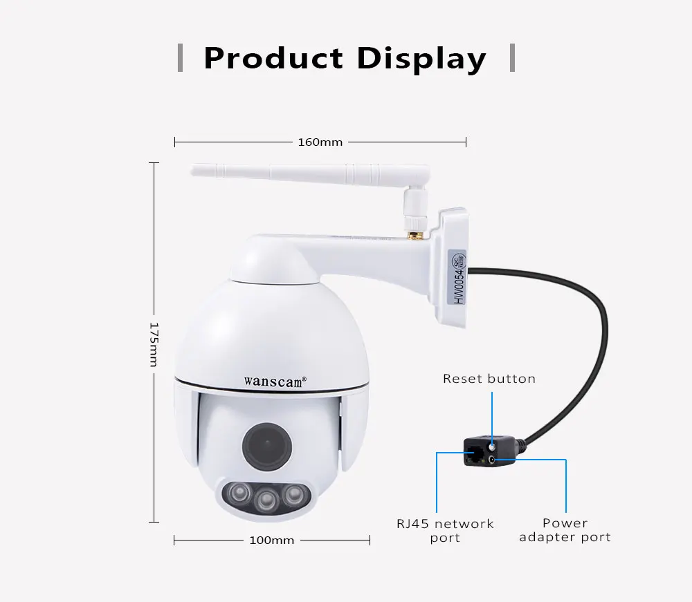 WANSCAM HW0054 1080P 2.0MP WiFi IP Camera Wireless Security Surveillance CCTV ONVIF / P2P / Motion Detection 