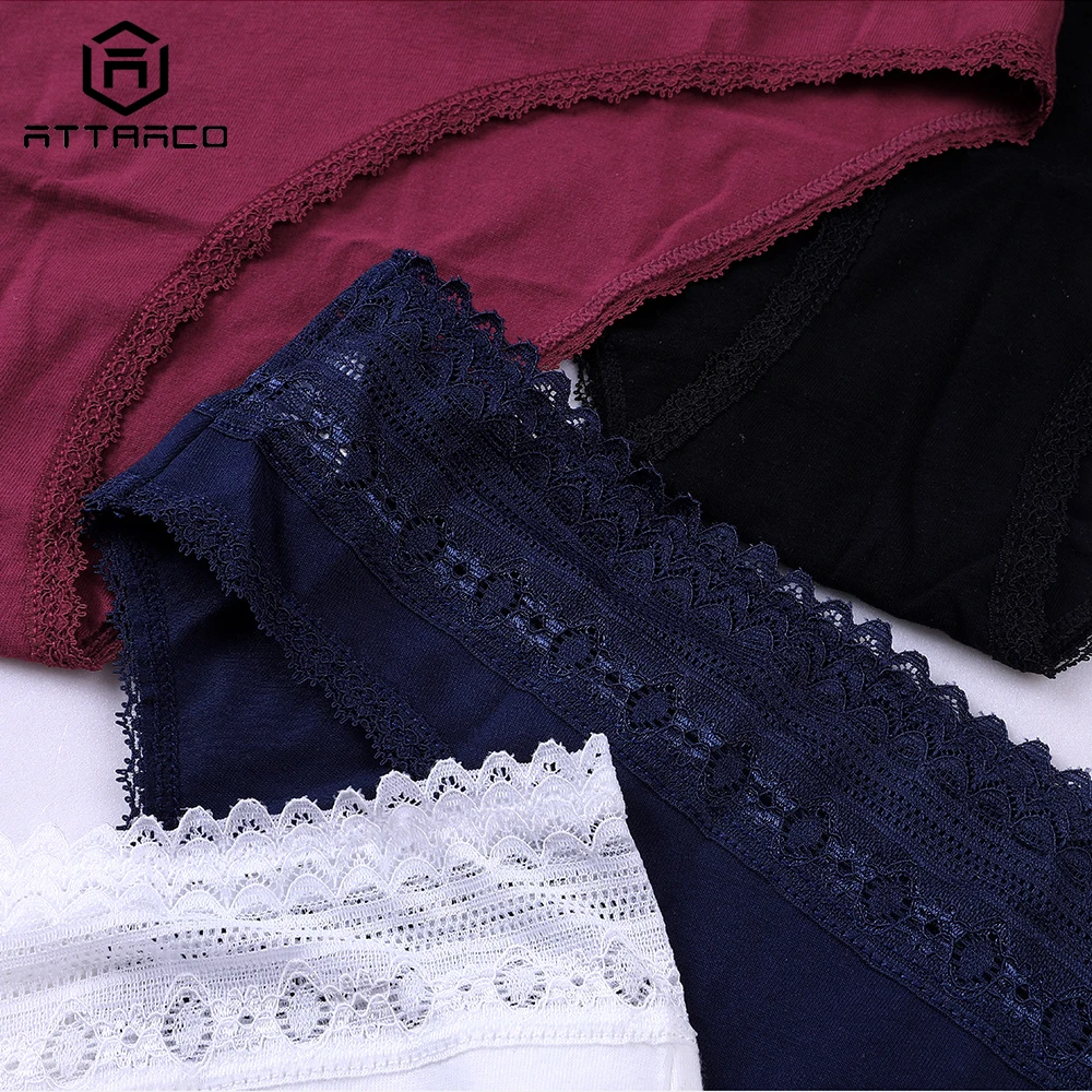 ATTRACO Women's Underwear Panties Briefs Cotton Soft Ladies Solid Packs of 4 Mid Waist Breathable High Quality Hot Sale Stretch
