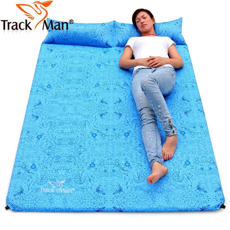 TrackMan наружный двойной надувной коврик для подушки, влажный коврик, утолщенный Расширенный негабаритный походный коврик для пары