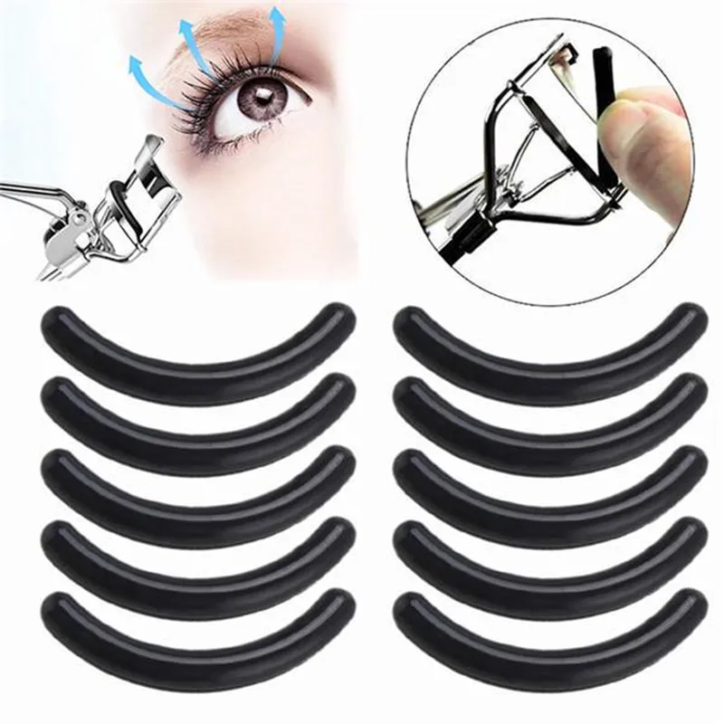 Hot! 10/20/50PCS Women's Eyelash Curler Pad Rubber Eyelash Clamp Replacement Clip Pads Black Antibacterial Curling Mat