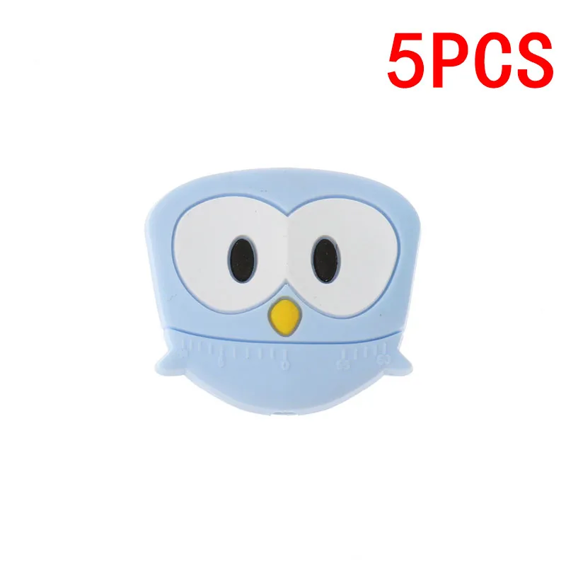 Owl-Pastel Blue 5 шт., милые Силиконовые Прорезыватели для зубов в виде единорога, бусы, не содержит бисфенол, Детские Прорезыватели, ожерелье, сделай сам, для младенцев, Жевательная соска, цепочка, лиса, коала, сова - Цвет: Owl-Pastel Blue