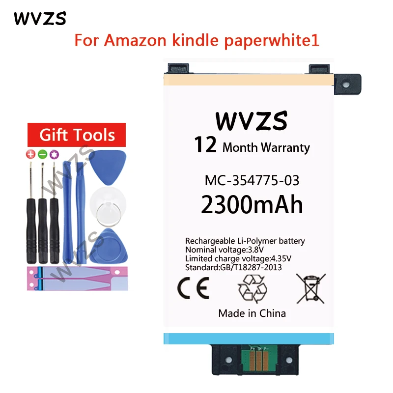 Wvzs 2300 mAh литий-полимерный MC-354775-03 58-000008 для Amazon Kindle PaperWhite EY21 1st KPW1 планшет