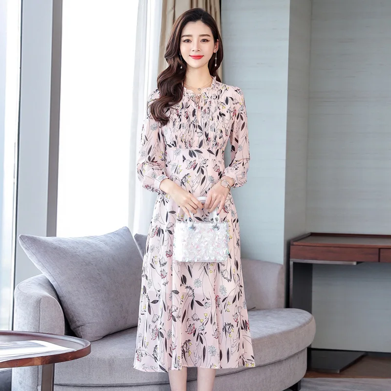 

Summer Dresses Woman Party Night Floral Chiffon Dress Female Dress Popular Korean Fashion Plus Size Beach Dress Women Clothes
