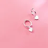 MloveAcc Genuine 925 Sterling Silver Heart Hoop Earrings for Charm Women Wedding Party Sterling Silver Fashion Jewelry ► Photo 3/6