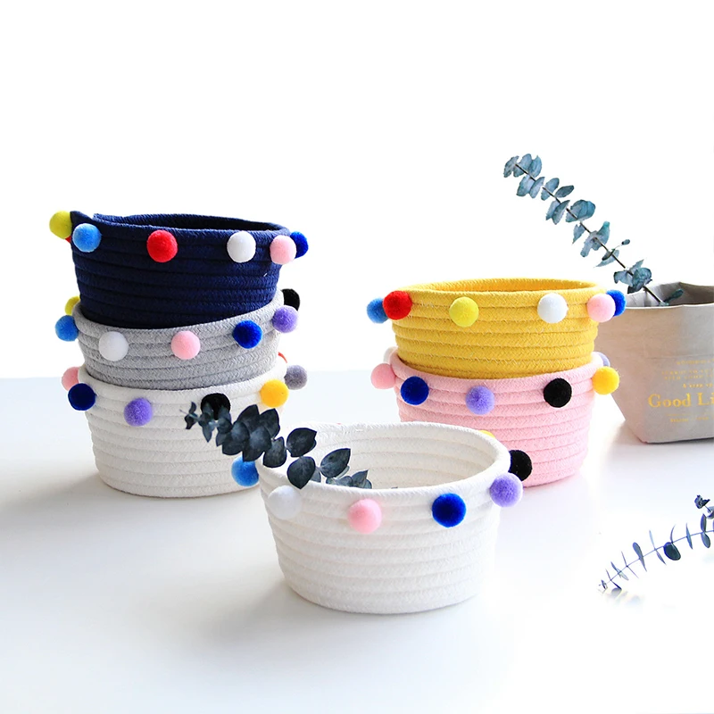 

Foldable Cotton Thread Storage Baskets Round Clothes Fabric Baby Toys Sundries Organizer Belly Basket Home Accessories Supplies