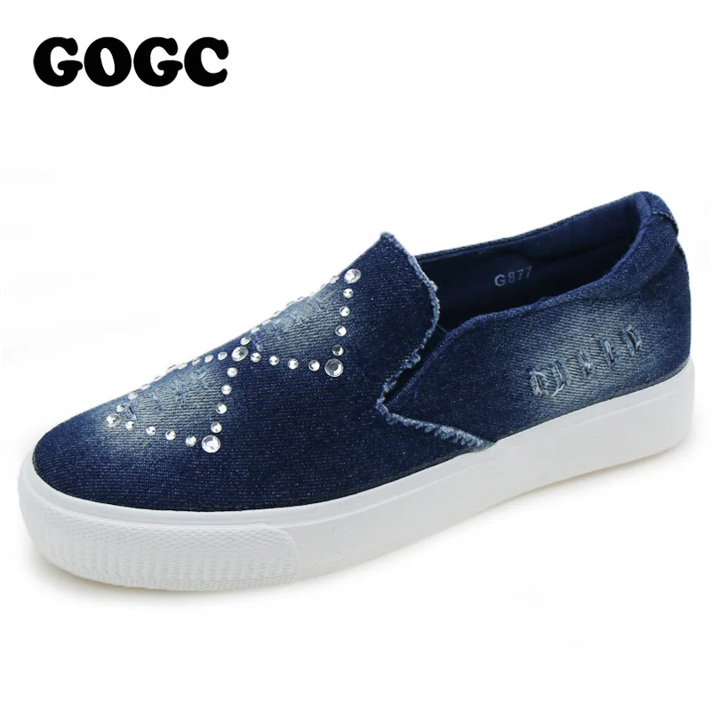GOGC 2017 Designer Denim Shoes with Crystal Footwear