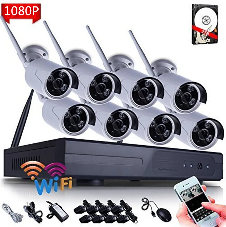 CCTV System 1080P 8ch HD Wireless NVR kit Outdoor IR Night Vision IP Camera wifi Home Security Surveillance | Безопасность и